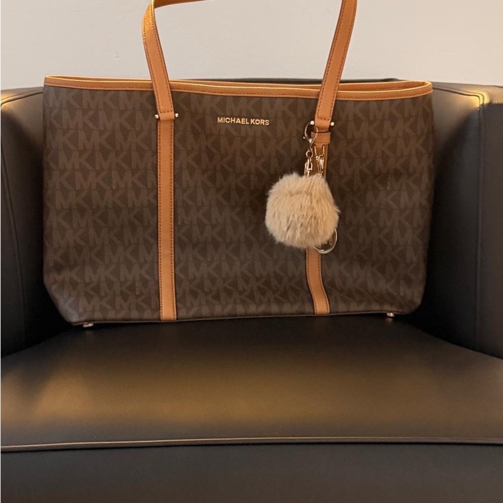 Michael Kors Dark Brown and Tan Tote